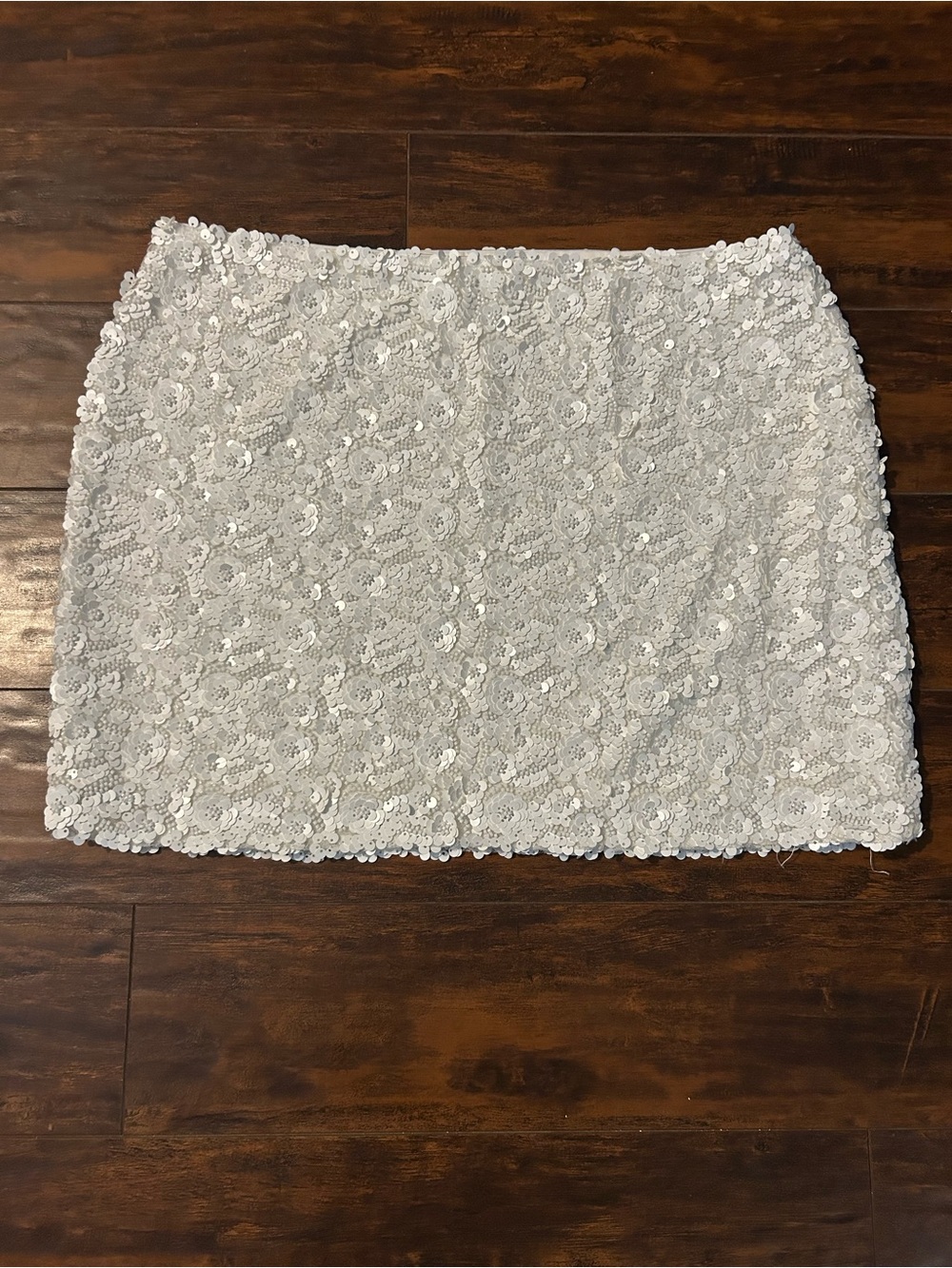 Endless Rose White Sequin Mini Skirt